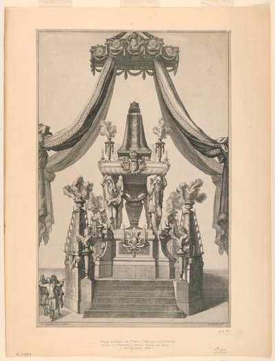Catafalk van Maria-Theresia van Oostenrijk, Notre Dame, Parijs door Jean Bérain, the Elder