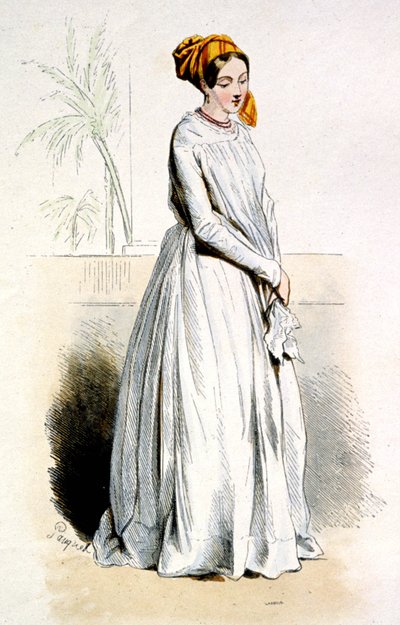 Creoolse vrouw van Cayenne, c.1850 (gravure) door Jean Charles (1800 79) Pauquet