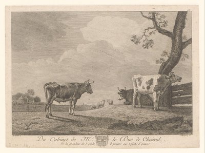 Drie koeien in een wei door Jean Charles Baquoy