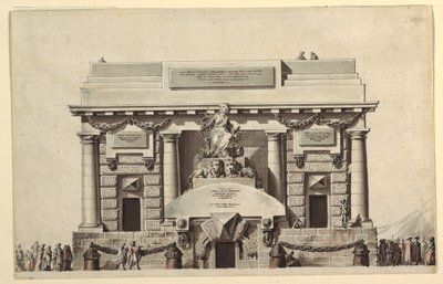 Ontwerp voor Tempel van Gerechtigheid of Tempel van Onsterfelijkheid door Jean Charles Delafosse