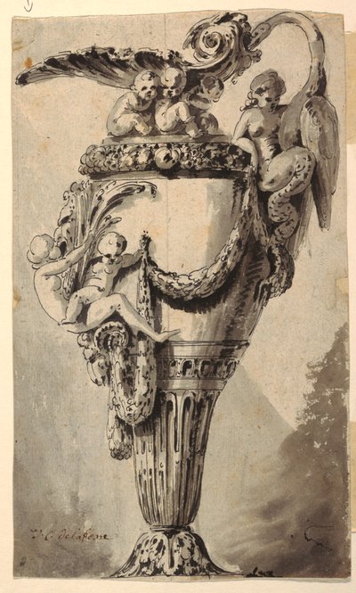 Ontwerp voor een decoratieve kan door Jean Charles Delafosse