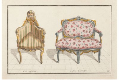 Encoignure, Demi Canapé. Nouvelle Iconologie Historique ou Attributen Hieroglyphiques door Jean Charles Delafosse