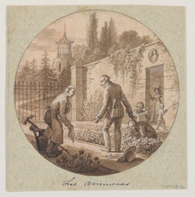 Ontwerp voor een Geschilderd Porseleinen Bord, Les Anémones (Anemonen) voor de Service de la Culture des Fleurs (Bloemencultuurdienst) door Jean Charles Develly