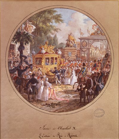 De Intocht van Karel X (1757-1836) in Reims, 28 mei 1825 door Jean Charles Develly