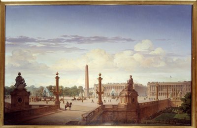 De Place de la Concorde gezien vanaf het terras aan het water door Jean Charles Geslin