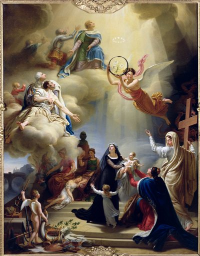Allegorie ter ere van de geboorte van Henri de France, Hertog van Bordeaux door Jean Charles Tardieu