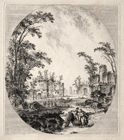 Deel van de Oude Via Appia, 1756 door Jean Claude Richard de Saint Non