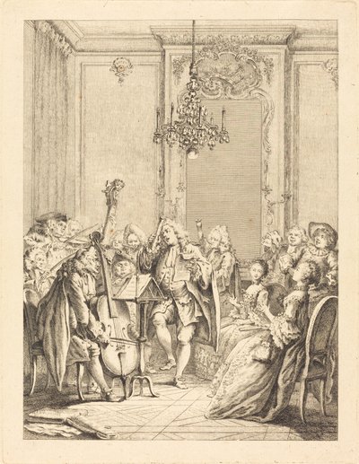Het Concert door Jean Claude Richard de Saint Non after Hubert François Gravelot