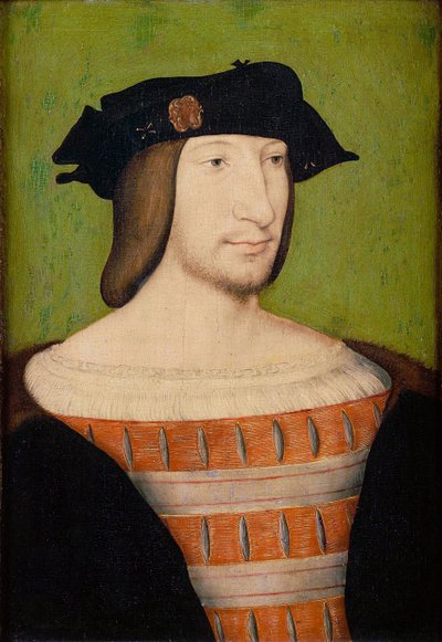 Portret van Frans I 1494-1547, koning van Frankrijk, hertog van Bretagne, graaf van Provence, 1515 door Jean Clouet