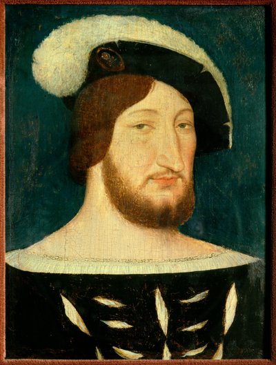Portret van Frans I (1494 - 1547), koning van Frankrijk door Jean Clouet