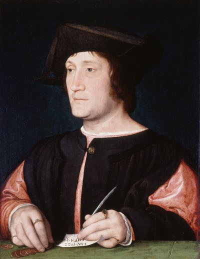 Portret van een bankier door Jean Clouet