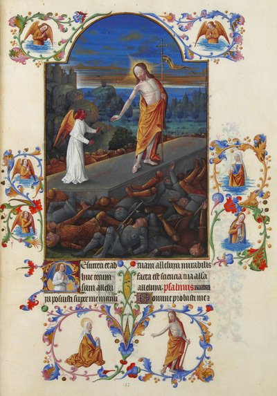 Très Riches Heures du duc de Berry Folio 182, verso - De Opstanding van Jezus Christus door Jean Colombe