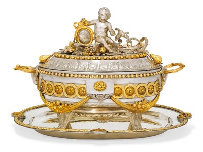 Soepterrine, deksel en standaard, Mechelen, ca. 1780 door Jean Corneille Hendrickx
