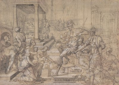 Amya Verzoekt Faustus om de Voogdij over Sint Mamas, ca. 1543 door Jean Cousin