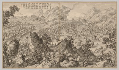 Slag bij Aerchuer: uit Slagscènes van het Neerslaan van Opstanden door Jean Damascene Sallusti
