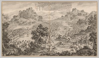 Grote overwinning bij Huerman: uit Slagscènes van het onderdrukken van opstanden..., ca. 1765-1774 door Jean Damascene Sallusti