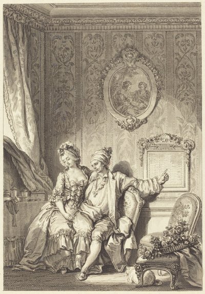 De kalender van de ouderen door Jean Dambrun after Jean Honoré Fragonard