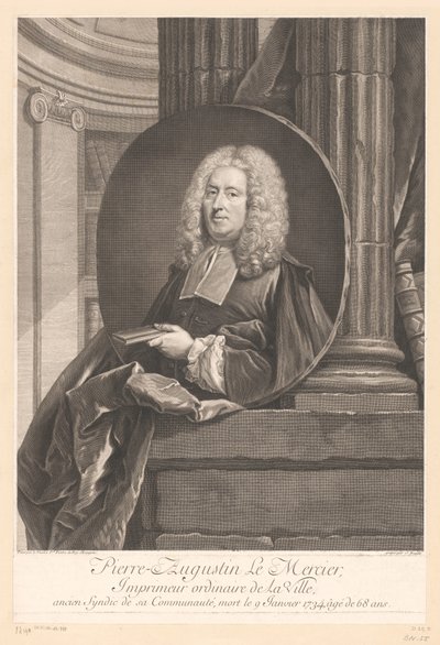 Portret van Pierre-Augustin Le Mercier door Jean Daullé