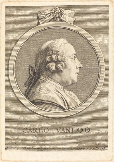 Carle Vanloo door Jean Daullé after Charles Nicolas Cochin II