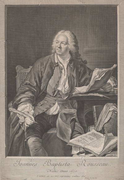 Jean-Baptiste Rousseau door Jean Daullé, after Jacques Andre Joseph Camelot Aved