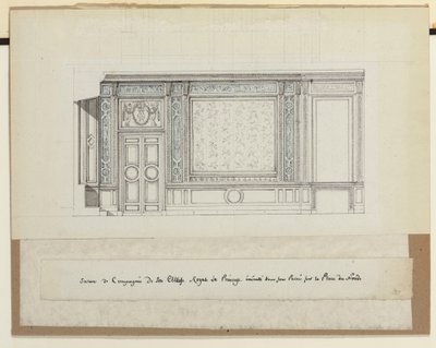 Ontwerp voor wanddecoraties voor de Salon de Compagnie door Jean Desmosthene (attr. to) Dugourc