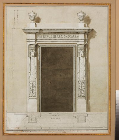 Ontwerp voor wanddecoraties voor de Salon de Compagnie door Jean Desmosthene (attr. to) Dugourc