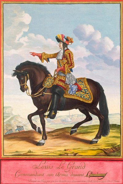 Portret van Lodewijk XIV te paard in de slag bij Cambrai, tweede helft van de 17e eeuw door Jean Dieu de Saint Jean