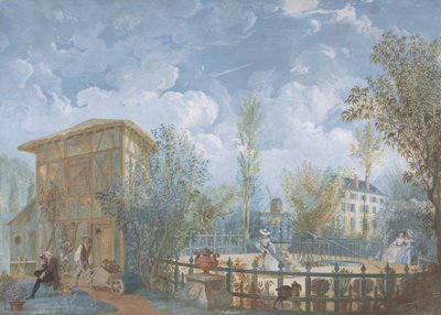 Figuren in een tuin, 1784 door Jean Démosthène Dugourc
