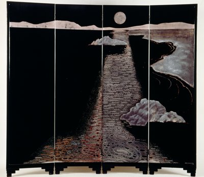 Licht van de maan (Claire De Lune), scherm met vier panelen, 20e eeuw door Jean Dunand
