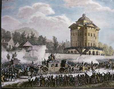 Aankomst van koning Lodewijk XVI in Parijs na zijn arrestatie in Varennes, 25 juni door Jean Duplessi Bertaux