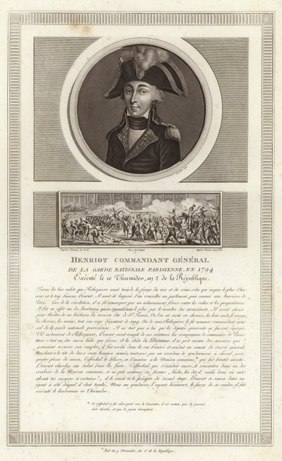 Portret van François Hanriot door Jean Duplessi Bertaux