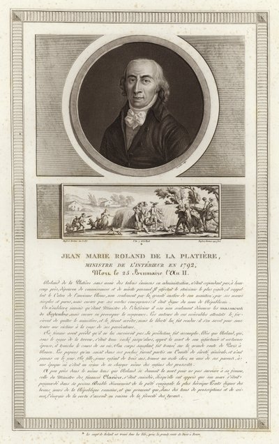 Portret van Jean-Marie Roland, vicomte de la Platiere door Jean Duplessi Bertaux