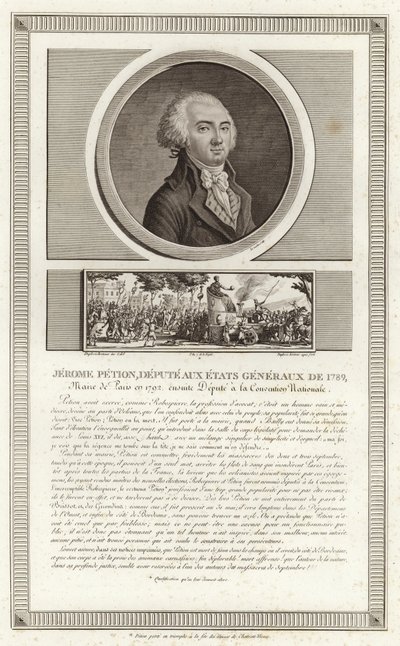 Portret van Jerome Petion de Villeneuve door Jean Duplessi Bertaux