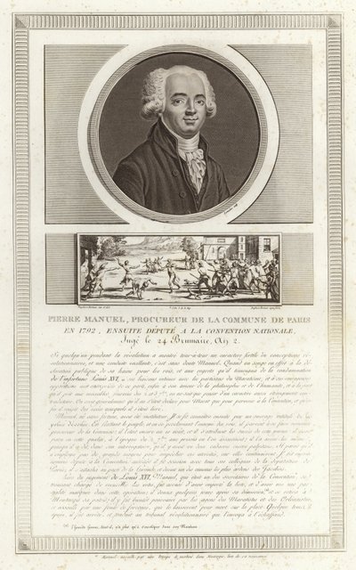 Portret van Louis Pierre Manuel door Jean Duplessi Bertaux