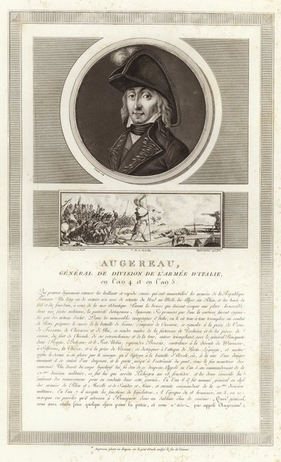 Portret van Pierre Augereau, Hertog van Castiglione door Jean Duplessi Bertaux