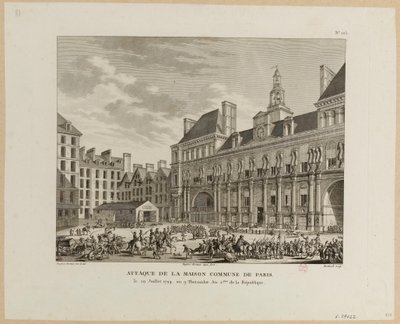 Aanval op de Maison commune in Parijs door Jean Duplessis Bertaux