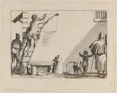 Straatscène door Jean Duplessis Bertaux