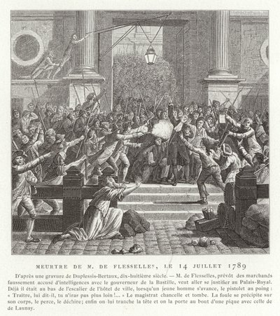 De moord op Jacques de Flesselles, Franse Revolutie, 14 juli 1789 door Jean Duplessis Bertaux