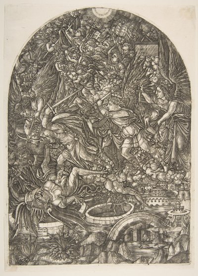 Sint-Michiel en de Draak, uit de Apocalyps, n.d. door Jean Duvet