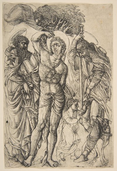 Heiligen Sebastianus, Antonius en Rochus door Jean Duvet