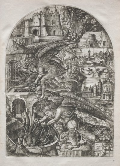 De Apocalyps: Satan Gebonden voor Duizend Jaar, 1546-1555 door Jean Duvet