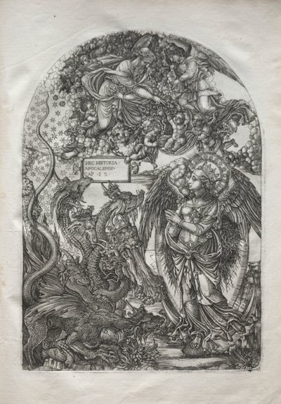 De Apocalyps: St. Michael en de draak door Jean Duvet
