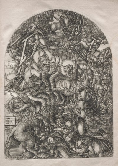 De Apocalyps: Het beest met zeven koppen en tien hoorns door Jean Duvet