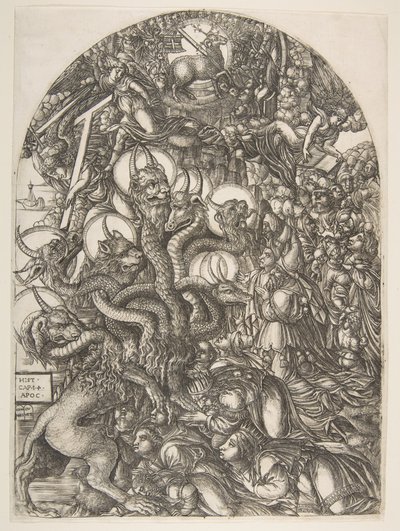 Het Beest met Zeven Hoofden en Tien Horens, uit de Apocalyps door Jean Duvet