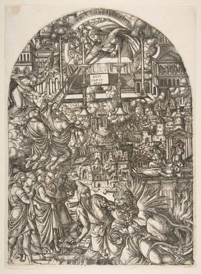 De meting van de tempel, uit de Apocalyps door Jean Duvet