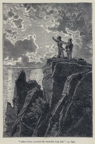 "Boven hen klonk de onzichtbare heilige bel" (gravure) door Jean Edouard Dargent
