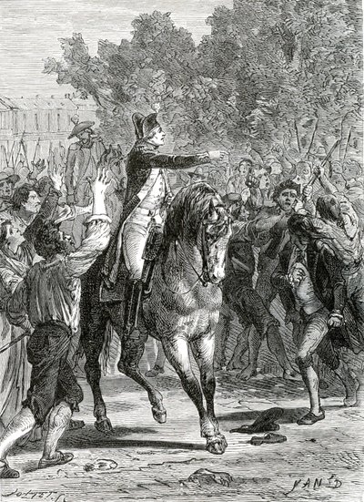Generaal Lafayette, Franse Revolutie door Jean Edouard (1824-99) Dargent