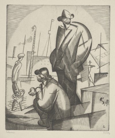 Zwarte Havenarbeiders door Jean Emile Laboureur