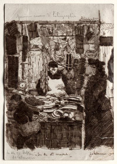 Op de oude markt door Jean Emile Laboureur
