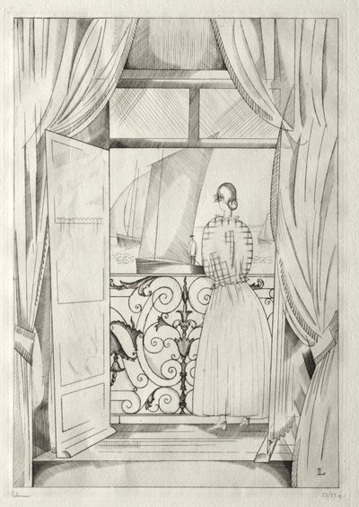 Het balkon over de zee door Jean Emile Laboureur